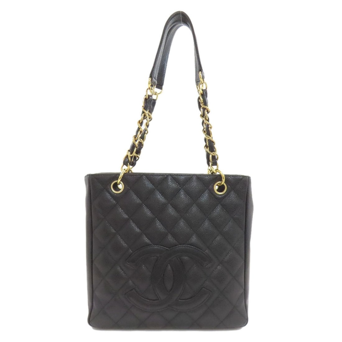 CHANEL Matelasse Chain Tote Bag in Grained Calfskin with Gold Hardware, Women's: --- Catalog ---Category: SizeSize (HxWxD): 24cm x 25cm x 8cm / 9.44'' x 9.84'' x 3.14''Category: DesignType: Tote bagColor: BlackGender: WomenMaterial: Leather Leather/Fur Type: CalfskinCategory: