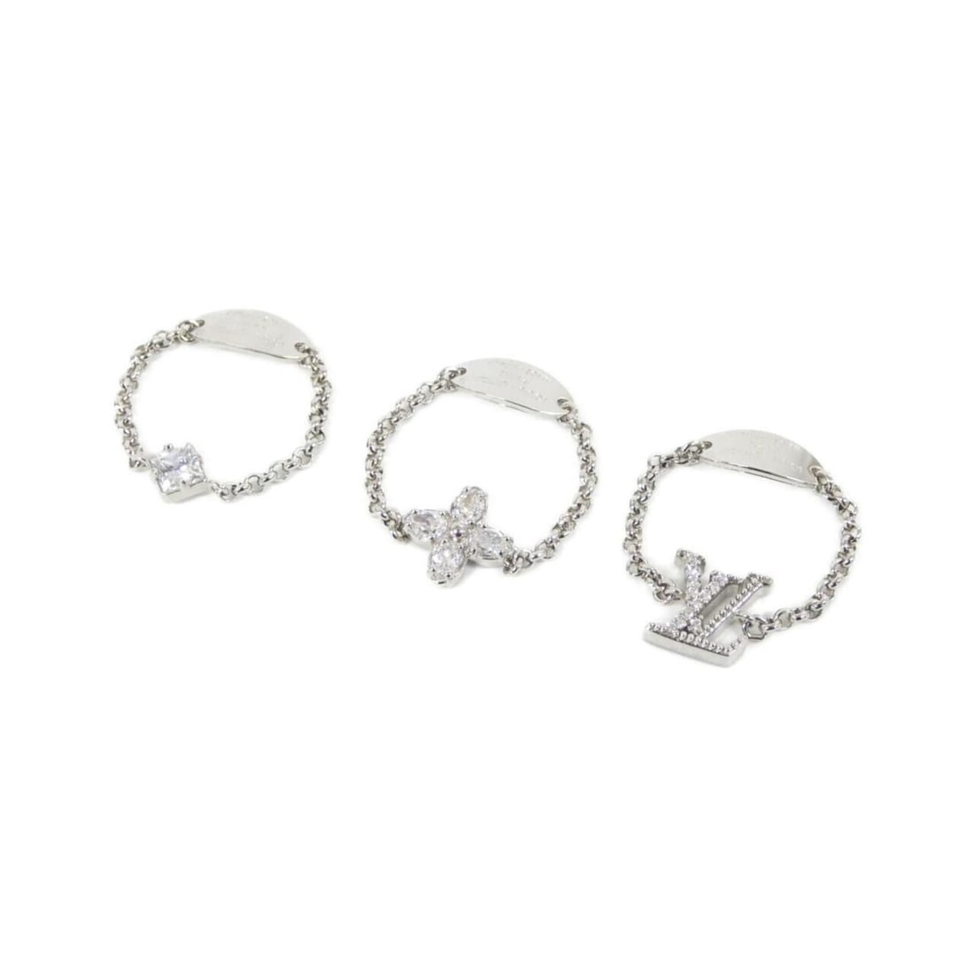 Louis Vuitton Ladies LV Ring Set M M1379M: --- Catalog ---Category: PackNumber in Pack: 3Category: SizeJP Size: 20US Size: 10Category: DesignType: Band ringColor: SilverGender: WomenCategory: GeneralMPN: M1379MBrand: Louis Vuitton--- Item