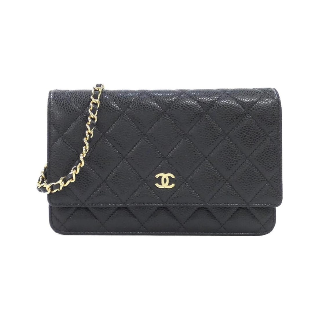 Chanel Timeless Classic Line 33814 Chain Wallet: --- Catalog ---Category: SizeSize (HxWxD): 12cm x 19cm x 4cm / 4.72'' x 7.48'' x 1.57''Category: DesignType: Chain/Shoulder walletColor: BlackGender: Women,MenMaterial: Grained Calfskin Category: