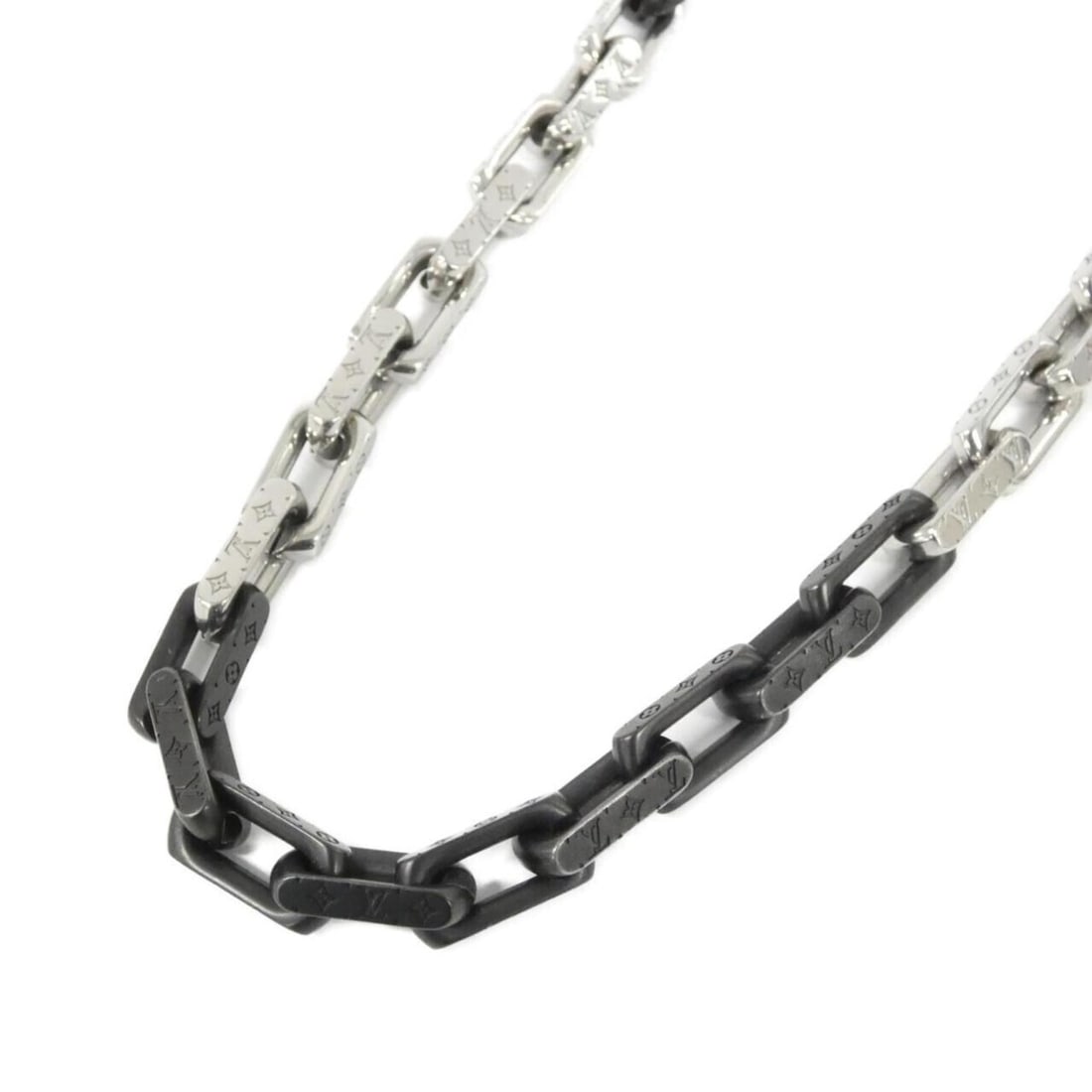 Louis Vuitton Monogram Chain Necklace M00677: --- Catalog ---Category: SizeNeck Circumference: 55 cm / 21.65''Category: DesignColor: Black, SilverGender: WomenNecklace Type: NecklaceCategory: GeneralMPN: M00677Brand: Louis Vuitton--- Item List