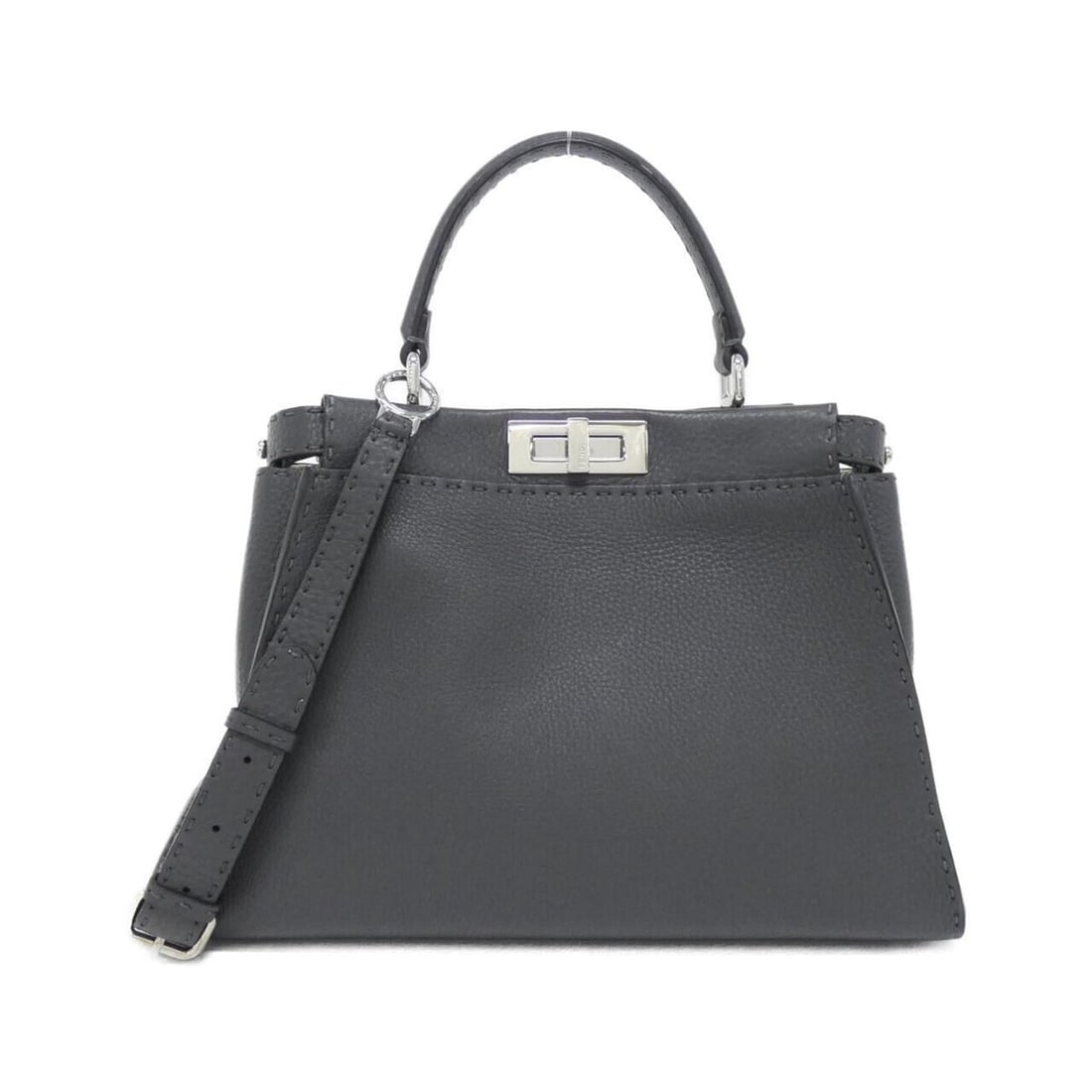 Fendi SELLERIA Peekaboo 8BN290 Q0J Handbag: --- Catalog ---Category: SizeSize (HxWxD): 24cm x 34cm x 12cm / 9.44'' x 13.38'' x 4.72''Category: DesignType: HandbagColor: Dark gray, GrayGender: WomenMaterial: Leather Leather/Fur Type: