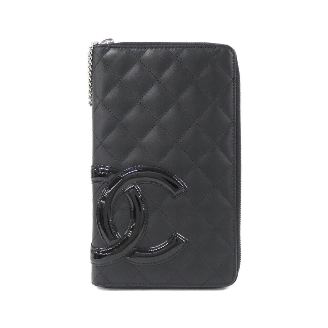 Chanel Cambon Line 48660 Wallet: --- Catalog ---Category: SizeSize (HxWxD): 20cm x 12cm x 2cm / 7.87'' x 4.72'' x 0.78''Category: DesignType: Long wallet (bi-fold)Color: BlackGender: WomenMaterial: Leather Leather/Fur Type: