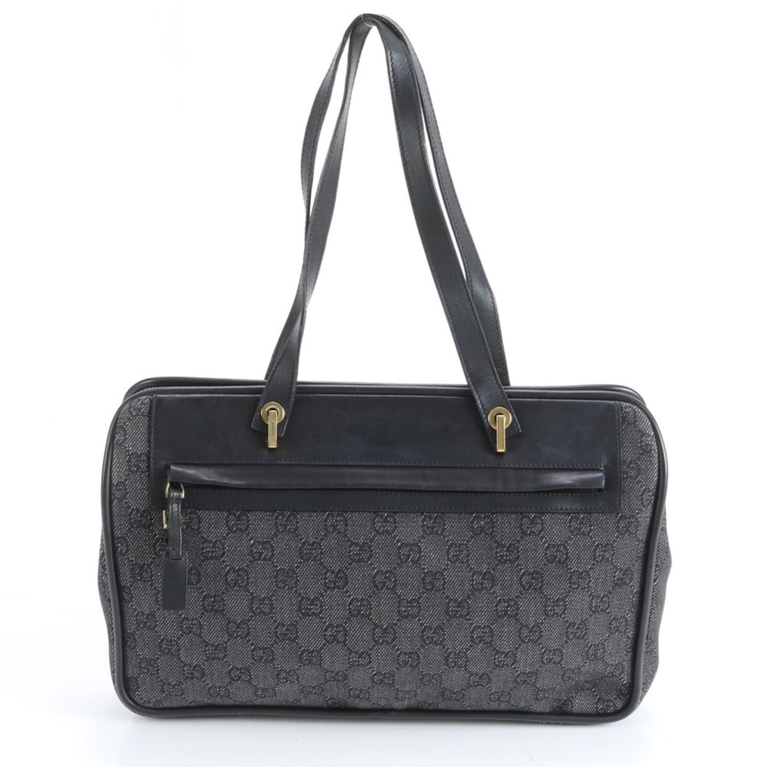 Gucci GG Canvas 92730 Leather Tote Bag Shoulder Black Women's: --- Catalog ---Category: SizeStrap Drop: 50cm / 19.68''Size (HxWxD): 23cm x 4cm x 7cm / 9.05'' x 1.57'' x 2.75''Strap Length: 50cm / 19.68''Category: DesignType: Shoulder bag, Tote bagColor: BlackGend