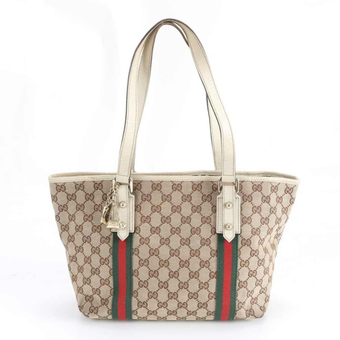 Gucci GG Canvas Sherry Line 137396 Leather Tote Bag Shoulder Handbag Women's: --- Catalog ---Category: SizeSize (HxWxD): 23cm x 28cm x 13cm / 9.05'' x 11.02'' x 5.11''Handle Length: 55cm / 21.65''Category: DesignType: Shoulder bag, Tote bagColor: Beige, BrownGender: WomenMateri
