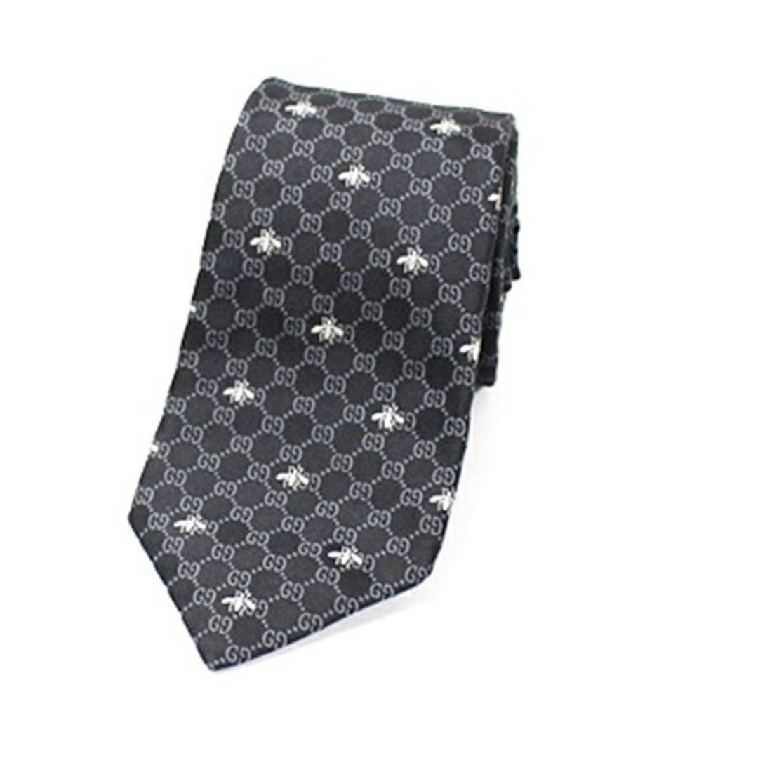 Gucci Silk Tie, Bee & GG Pattern, Current Model, Slim Fit, Men's (1 of 7)
