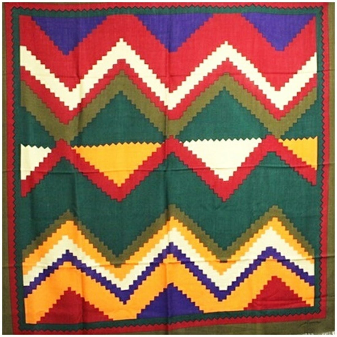 Guy Laroche Women's Large Wool Scarf/Shawl in Khaki and Multicolor: --- Catalog ---Category: SizeSize (LxW): 1.34m x 1.34m / 52.75'' x 52.75''Category: DesignType: ScarfColor: Khaki, Multi-colorGender: WomenMaterial: Wool Category: GeneralBrand: Guy Laroche--- Item