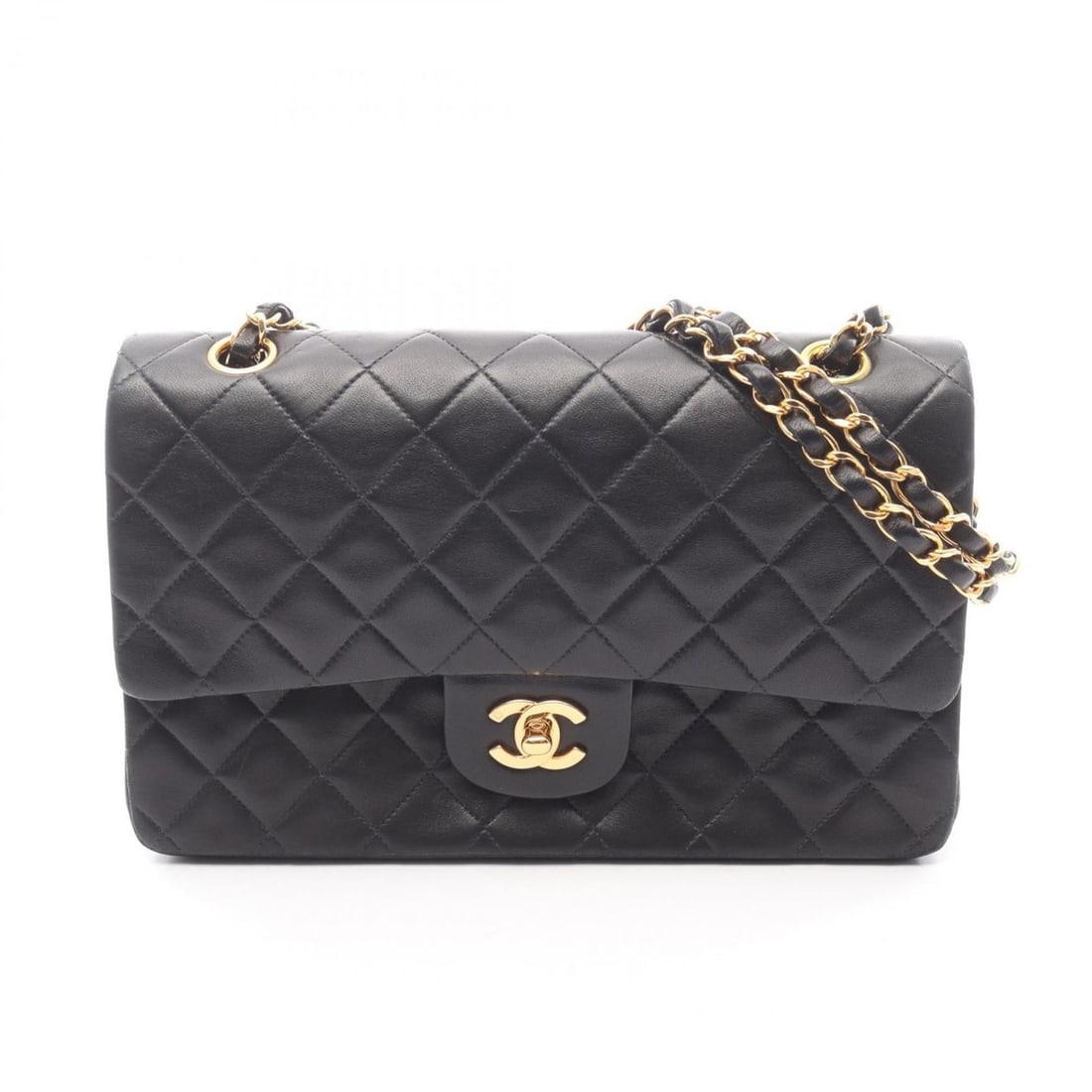 CHANEL Matelasse Double Flap Shoulder Bag/Handbag in Lambskin Leather, Black: --- Catalog ---Category: SizeSize (HxWxD): 16cm x 25cm x 6.5cm / 6.29'' x 9.84'' x 2.55''Category: DesignType: Handbag, Shoulder bagColor: BlackGender: WomenMaterial: Leather Leather/Fur Type: Lambski