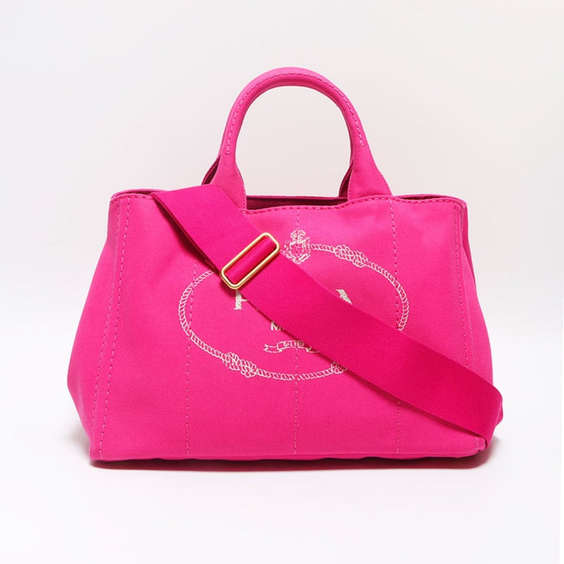 Prada 2-Way Bag 1BG642 Pink Canvas Handbag WS13021: --- Catalog ---Category: SizeHandle Drop: 13.00cm / 5.12''Size (HxWxD): 20cm x 35cm x 15cm / 7.87'' x 13.77'' x 5.9''Strap Length: 66cm - 132cm / 25.98'' - 51.96''Category: DesignType: HandbagColor: P