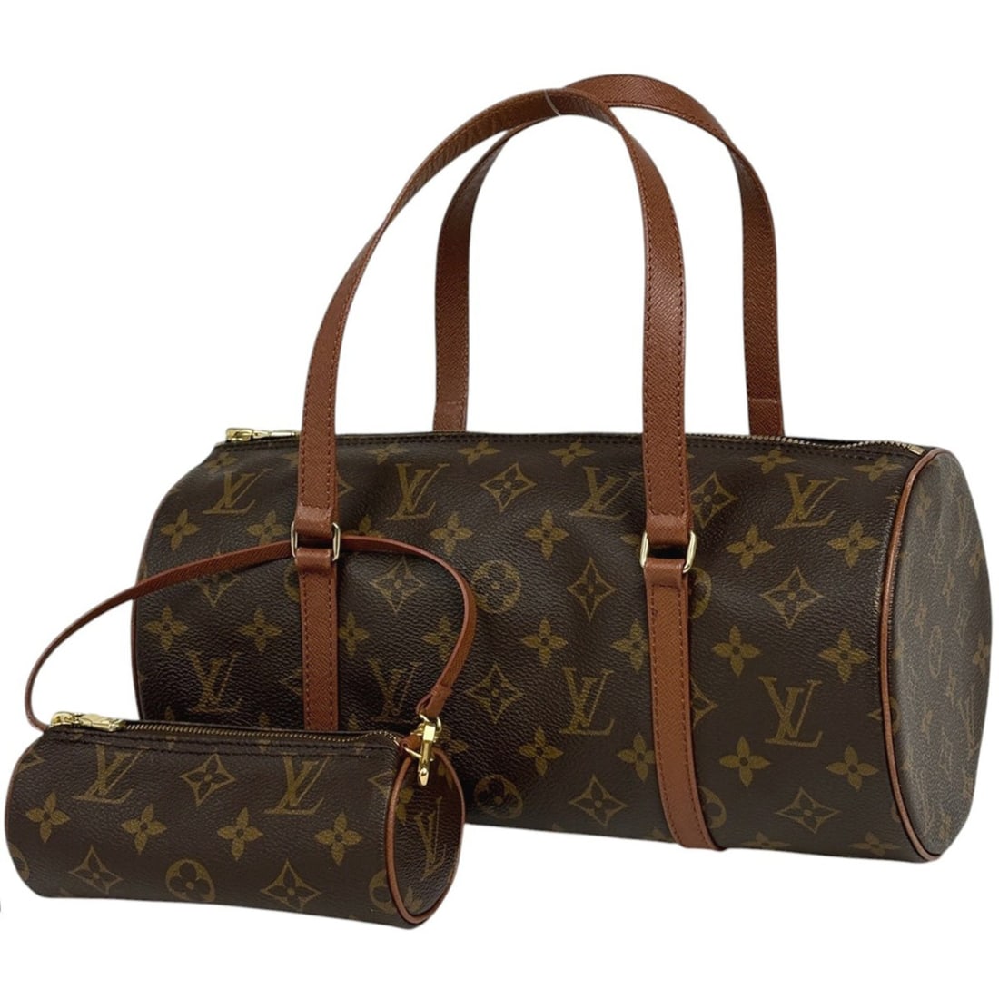 Louis Vuitton Papillon 30 Barrel Bag, Old Style, Monogram Brown, M51385, Women's (1 of 14)