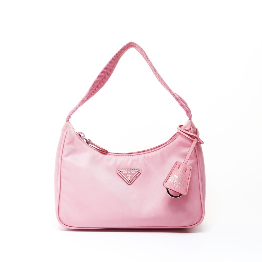 Prada Nylon Hobo Handbag, Pink, WS26607: --- Catalog ---Category: SizeSize (HxWxD): 16cm x 22.5cm x 6cm / 6.29'' x 8.85'' x 2.36''Strap Length: 31cm / 12.2''Category: DesignType: HandbagGender: WomenMaterial: Nylon Category: GeneralBrand: Pr