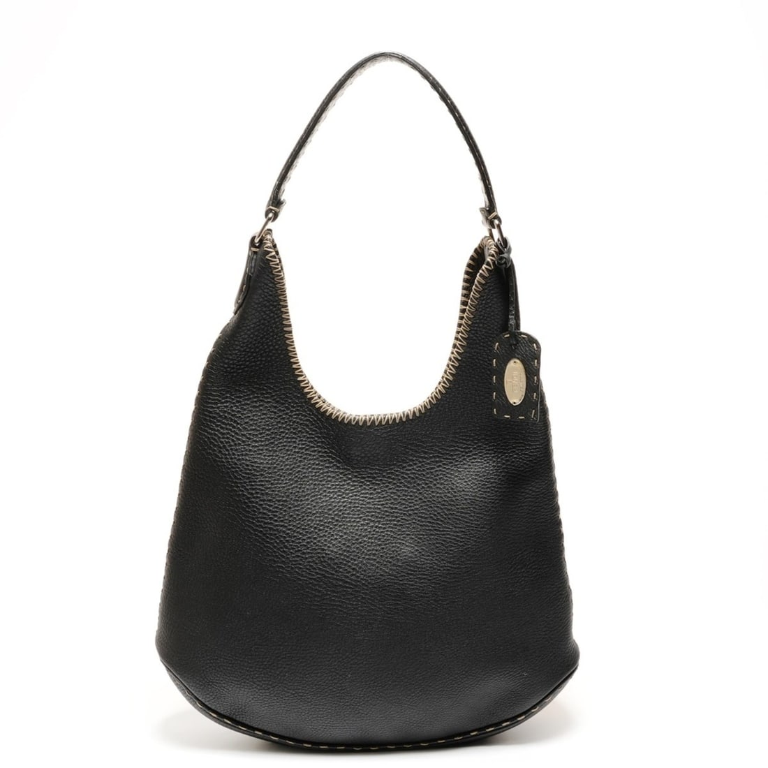 Fendi Selleria Leather One-Shoulder Hobo Shoulder Bag, Black, WS25541: --- Catalog ---Category: SizeStrap Drop: 58cm / 22.83''Size (HxWxD): 28cm x 37cm x 8cm / 11.02'' x 14.56'' x 3.14''Strap Length: 58cm / 22.83''Category: DesignType: Shoulder bagColor: Black, ClearCate