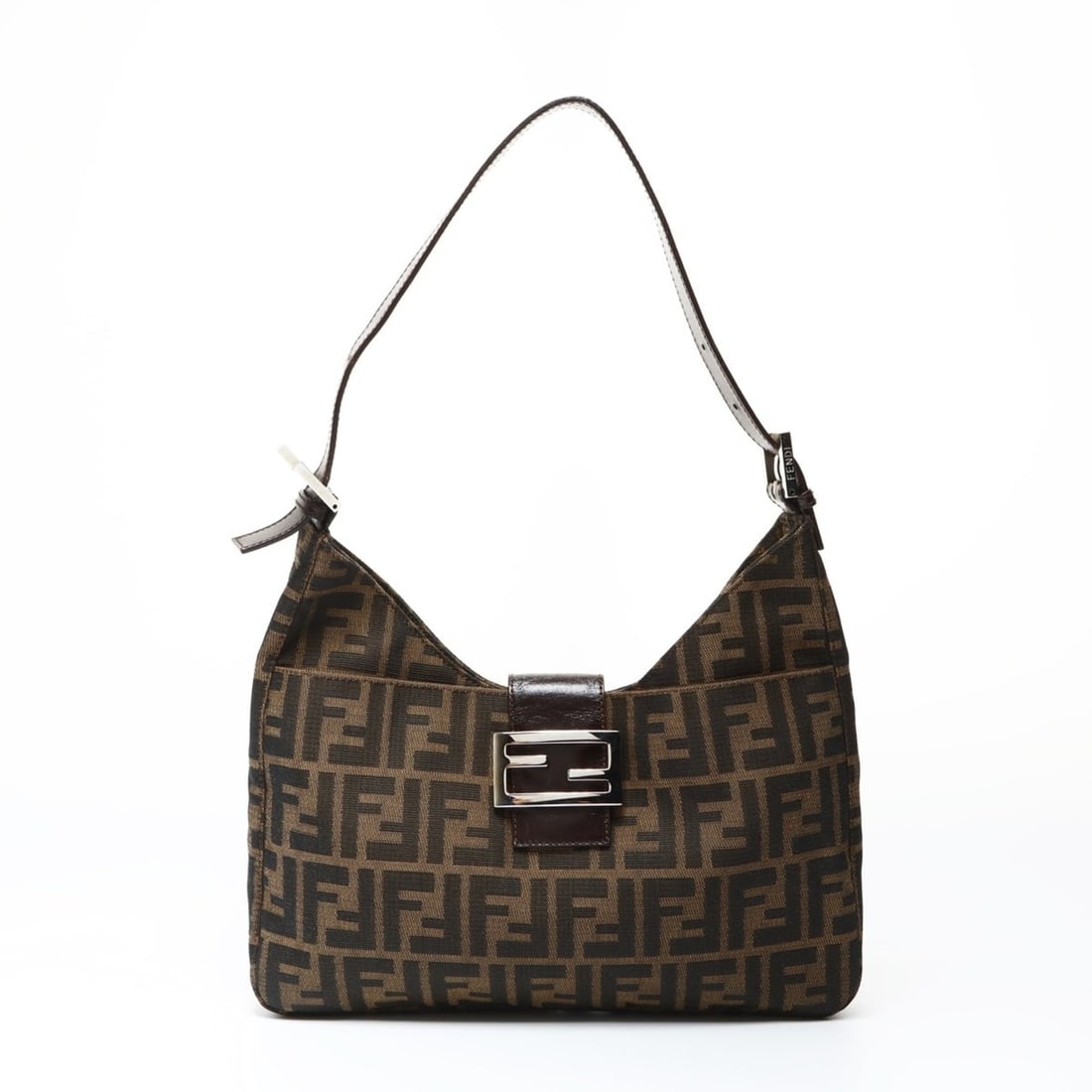 Fendi Zucca Canvas Mamma Baguette Shoulder Bag, Brown, WS26959: --- Catalog ---Category: SizeSize (HxWxD): 24cm x 30cm x 4.5cm / 9.44'' x 11.81'' x 1.77''Category: DesignType: Shoulder bagColor: BrownGender: WomenMaterial: Zucca Category: GeneralBrand: FendiCountr