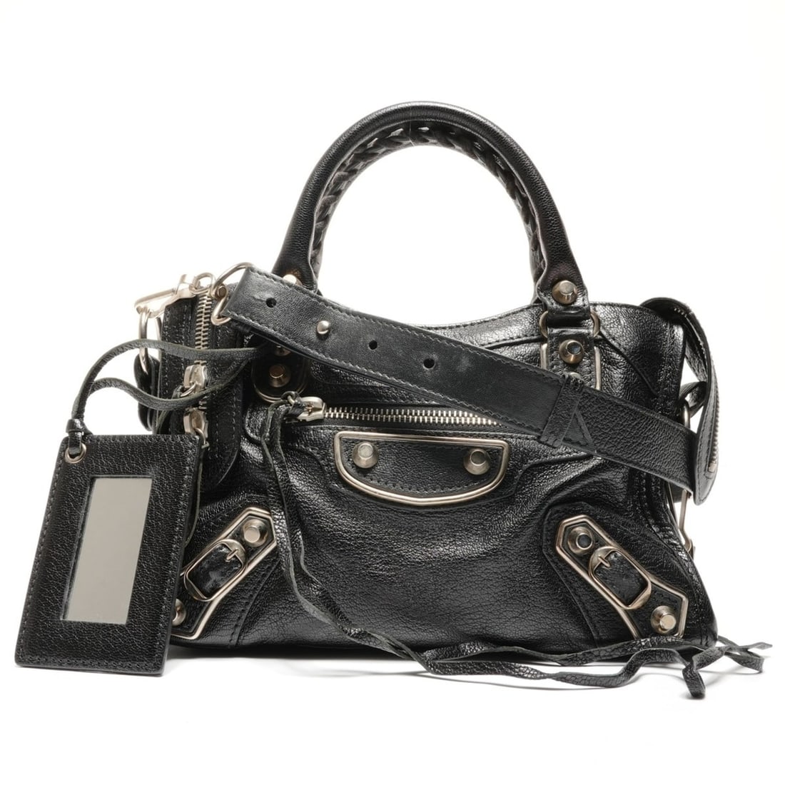 Balenciaga 2-way Classic City Mini Handbag, Black, WS26722: --- Catalog ---Category: SizeSize (HxWxD): 16cm x 23cm x 8cm / 6.29'' x 9.05'' x 3.14''Category: DesignType: HandbagColor: BlackGender: WomenCategory: GeneralBrand: BalenciagaCountry of Origin: France