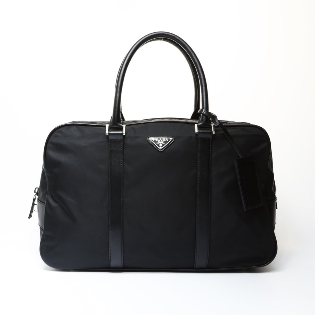 Prada Tessuto Business Bag with Saffiano and Leather Triangle Logo, Black, WS26679: --- Catalog ---Category: SizeSize (HxWxD): 31cm x 45cm x 17.5cm / 12.2'' x 17.71'' x 6.88''Strap Length: 48cm / 18.89''Category: DesignType: HandbagColor: BlackGender: WomenMaterial: Nylon , Leather C