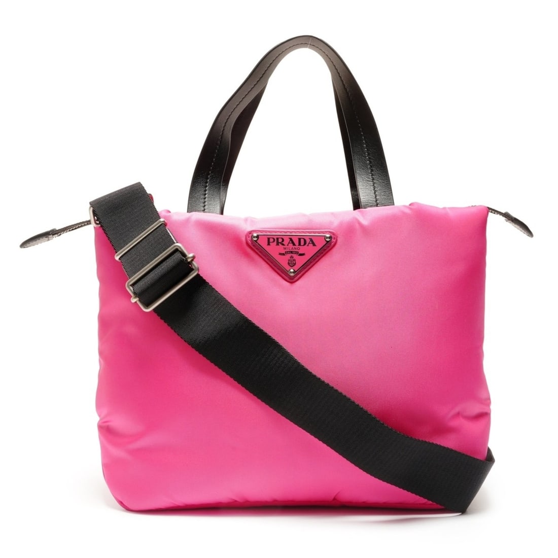 Prada Nylon Triangle Logo 2-Way Handbag, Pink, WS26379 (1 of 20)