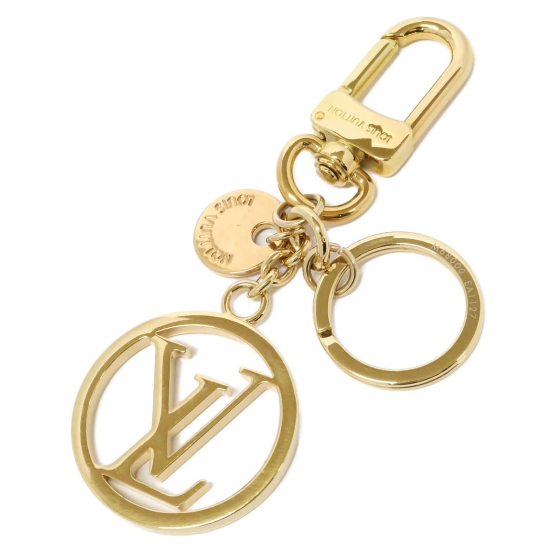 LOUIS VUITTON M68000 LV Circle Bag Charm Gold: --- Catalog ---Category: DesignType: Handbag charmColor: GoldGender: WomenMaterial: MetalCategory: GeneralBrand: Louis Vuitton--- Item List ---Section: ConditionRanking: Rank AB Used - Traces of usage