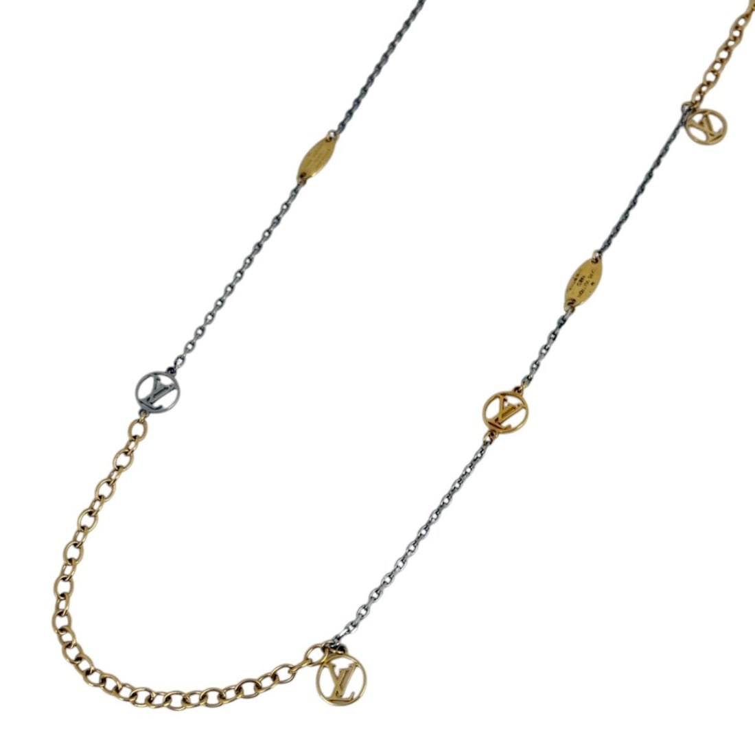 Louis Vuitton Sautoir Logomania Long Logo Necklace in GP Metal, Gold and Silver, Women's (1 of 18)
