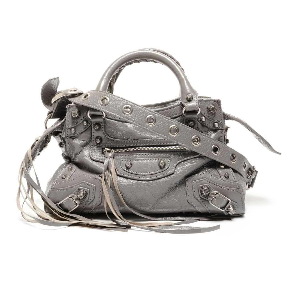 Balenciaga Neo Cagoule City 2-Way Shoulder Bag, Gray, WS26500: --- Catalog ---Category: SizeSize (HxWxD): 15cm x 25cm x 10cm / 5.9'' x 9.84'' x 3.93''Category: DesignType: Shoulder bagColor: GrayGender: WomenCategory: GeneralBrand: BalenciagaCountry of Origin: Fr