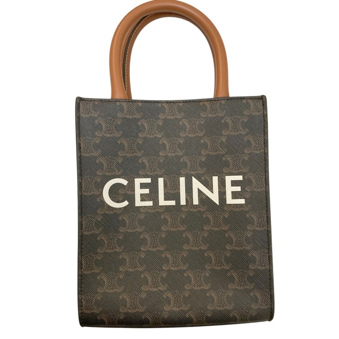 CELINE Mini Vertical Triomphe Canvas Cover 2-Way Shoulder Bag 194372BZK.04LU Black Women's (1 of 20)