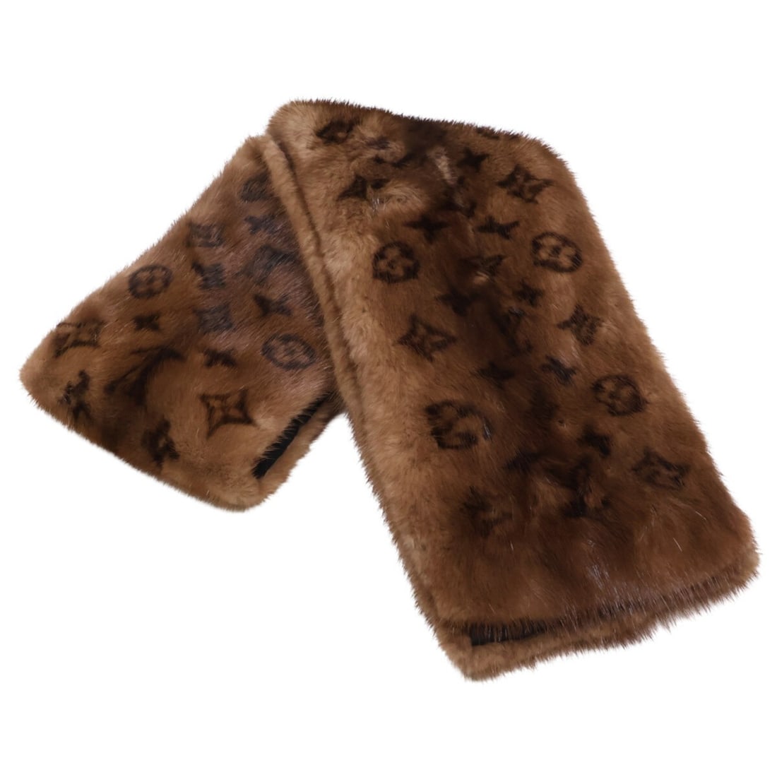 LOUIS VUITTON M78744 100% Mink Monogram Scarf Brown Women's: --- Catalog ---Category: SizeSize (LxW): 1.12m x 14cm / 44.48'' x 5.51''Category: DesignType: StoleColor: BrownGender: WomenMaterial: Leather Leather/Fur Type: Mink furCategory: GeneralBrand: Louis Vu