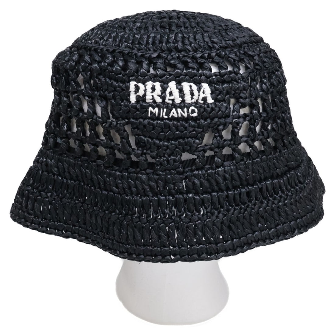 PRADA 1HC137 2A2T Woven Fabric Bucket Hat, Size M, Black, Women's: --- Catalog ---Category: DesignType: Bucket hatColor: BlackGender: WomenMaterial: Viscose Category: GeneralMPN: 1HC137 2A2TBrand: PradaCategory: MeasurementsCircumference: 58cm / 22.83''--- Item List