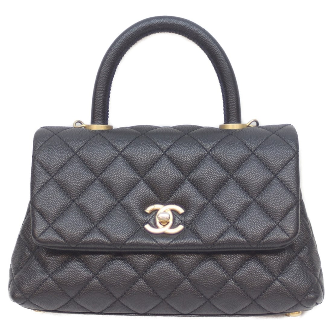 CHANEL No. 27 Black A92990 G Hardware Caviar Coco Handle XS 24 2-Way Hand Shoulder Bag GD Women's: --- Catalog ---Category: SizeSize (HxWxD): 14cm x 23cm x 6.5cm / 5.51'' x 9.05'' x 2.55''Category: DesignType: Shoulder bagColor: BlackGender: WomenMaterial: Grained Calfskin Category: GeneralMPN: A92