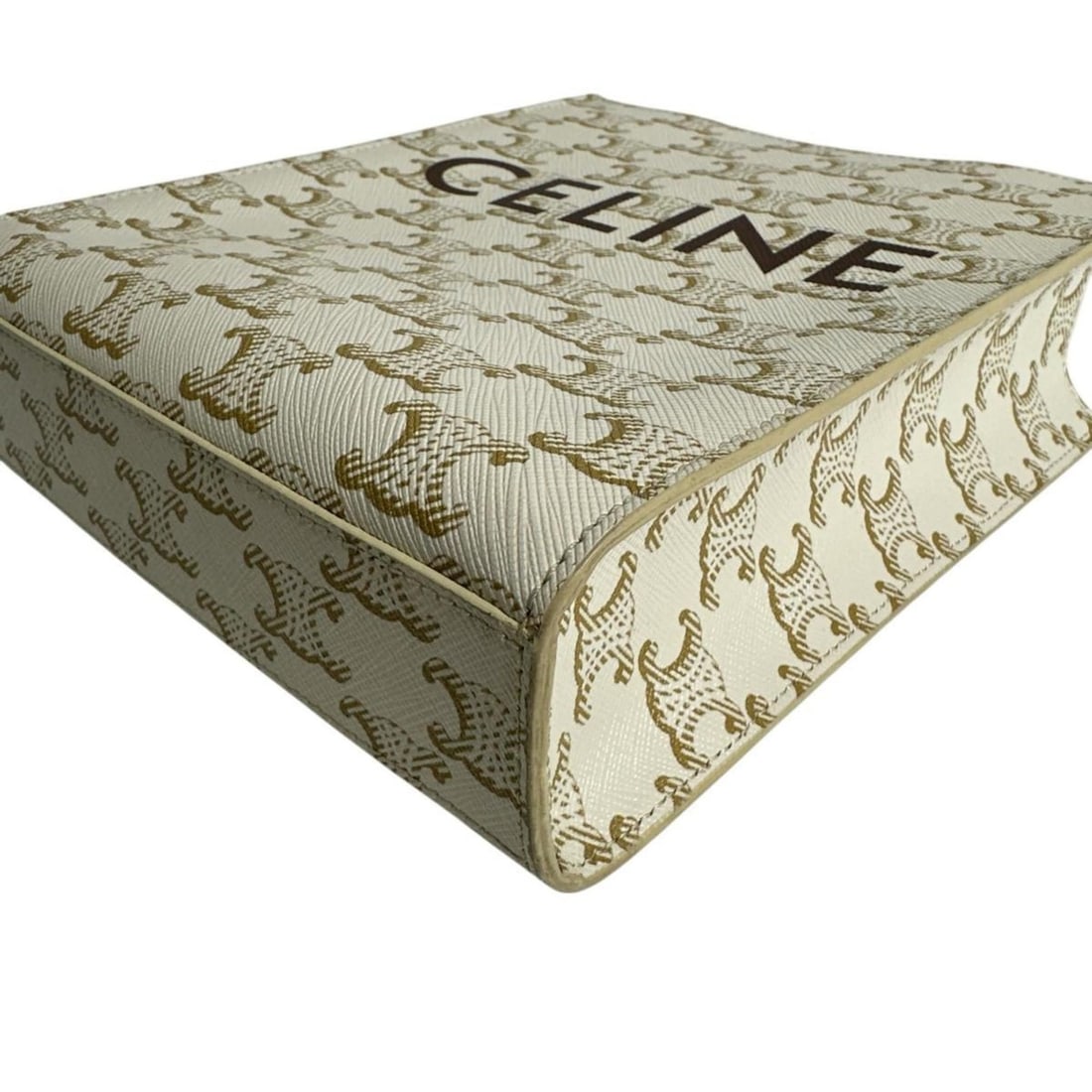 Celine Mini Partial Cabas Triomphe Handbag in White - 6