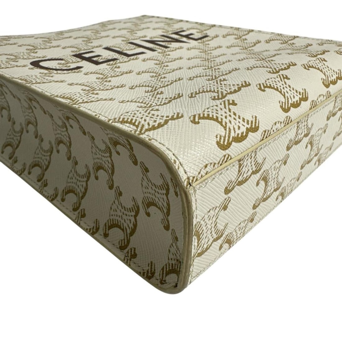 Celine Mini Partial Cabas Triomphe Handbag in White - 7