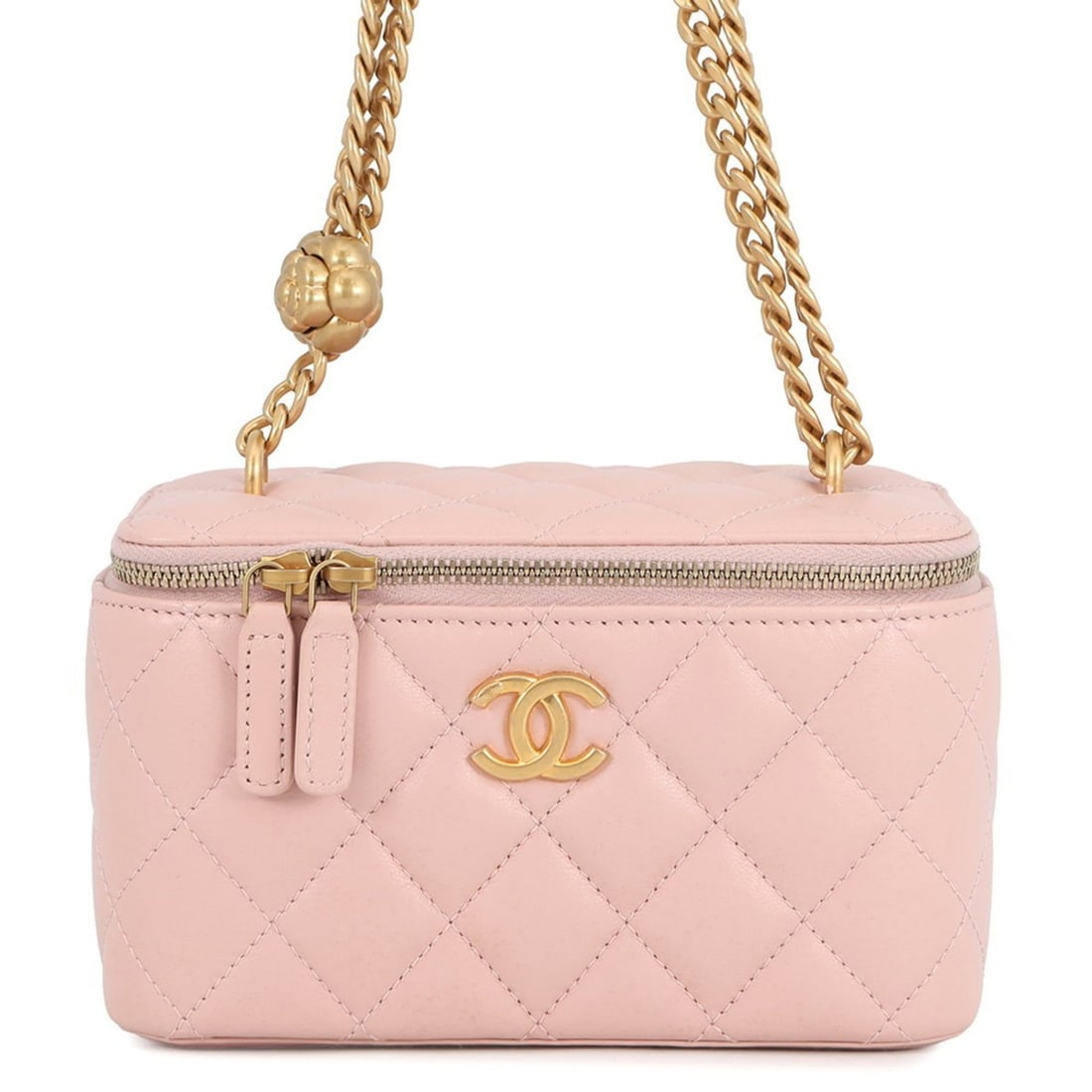 Chanel Chain Shoulder Bag Vanity Coco Mark Camellia Matelasse Lambskin AP3301 CHANEL Handbag Women's (1 of 18)