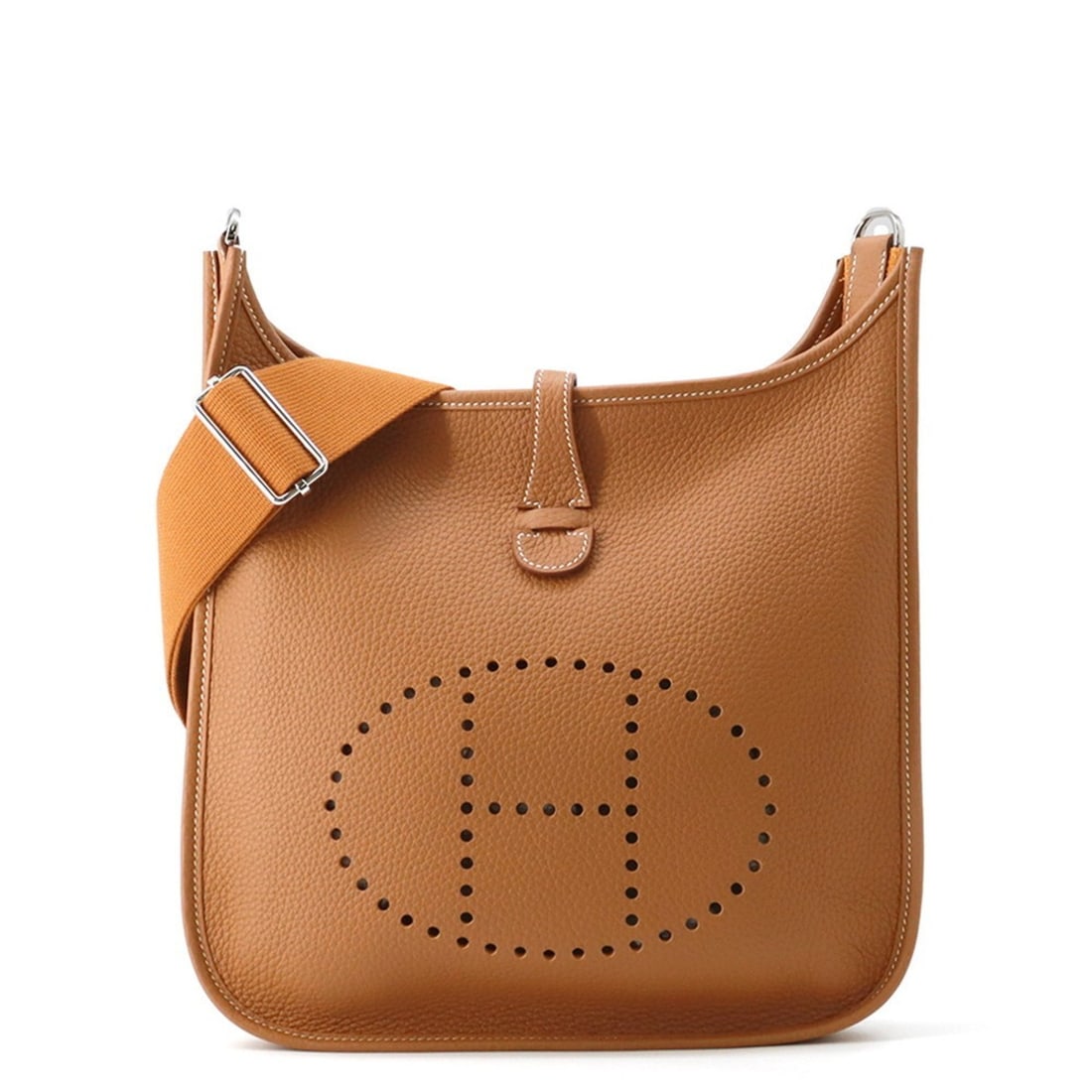 Hermès Evelyne 3 PM Shoulder Bag, Gold, Taurillon Clemence Leather, K Stamp, Evelyne, Handbag,: --- Catalog ---Category: SizeSize (HxWxD): 29cm x 29cm x 8cm / 11.41'' x 11.41'' x 3.14''Category: DesignType: Handbag, Shoulder bagColor: BrownGender: WomenMaterial: Taurillon clemence leather Catego