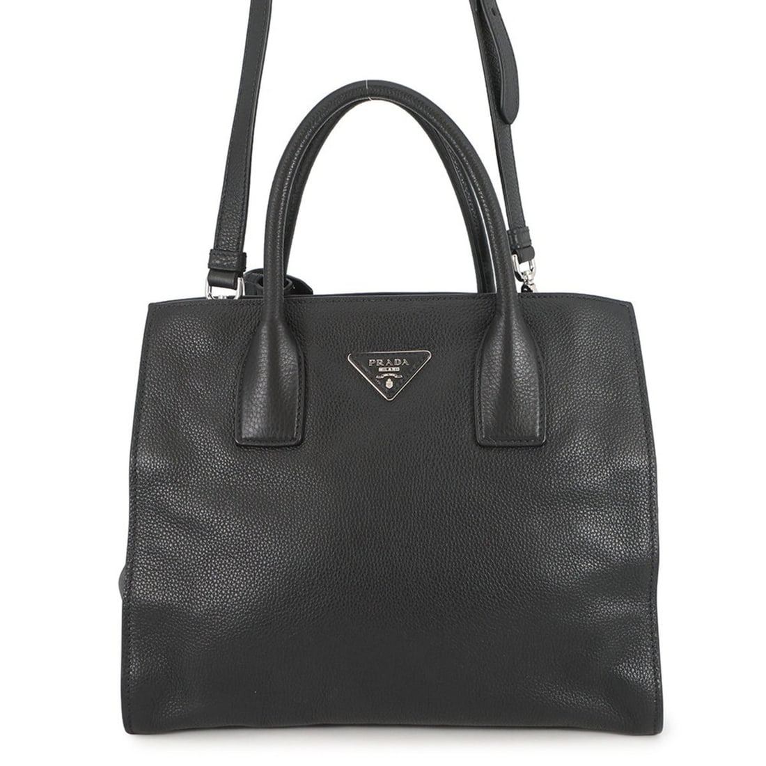 Prada KPB046 Leather Handbag, PRADA 2-Way Bag, Black, Handbag for Women, (1 of 17)