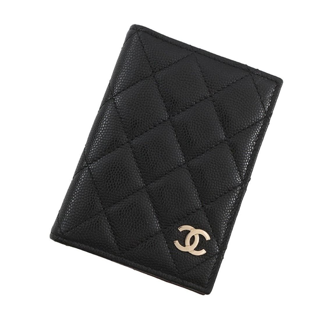 CHANEL Card Case, Matelasse Coco Mark, Caviar Leather, A82369, Black, Pass (1 of 11)