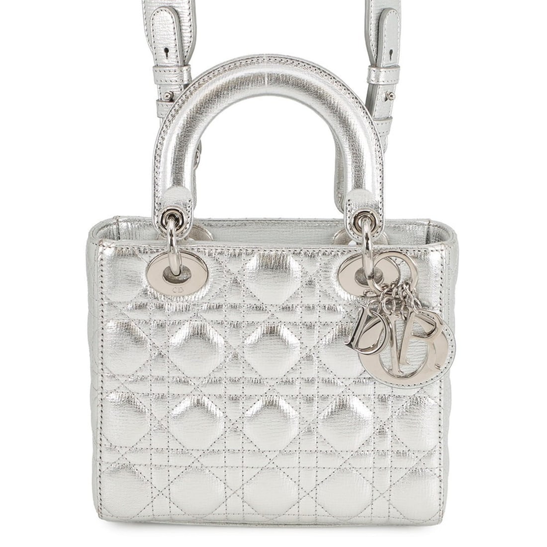 Christian Dior Cannage My Lady Handbag M0532PNFA 2-way: --- Catalog ---Category: SizeSize (HxWxD): 18cm x 20cm x 8cm / 7.08'' x 7.87'' x 3.14''Category: DesignType: HandbagColor: SilverGender: WomenMaterial: Leather Category: GeneralMPN: M0532PNFABrand: Ch