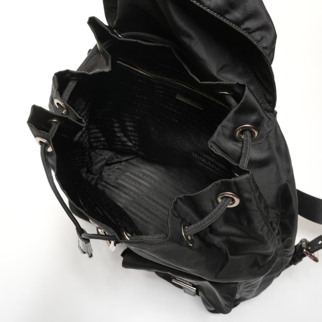 Prada Nylon Backpack/Daypack, Black, WS27360 - 11