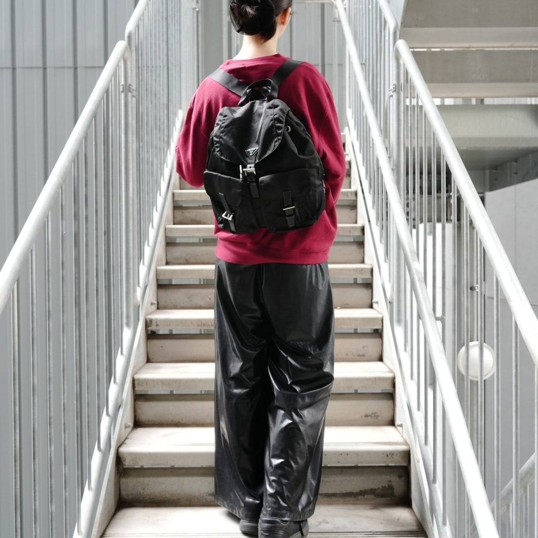 Prada Nylon Backpack/Daypack, Black, WS27360 - 13