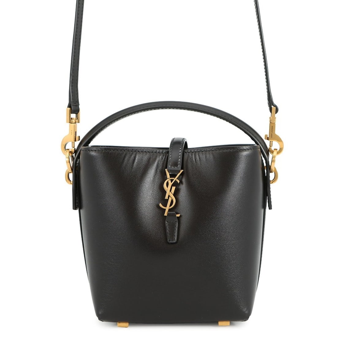 Yves Saint Laurent Saint Laurent Paris LE 37 Mini Bucket Bag in Leather (765870) - Black, 2-Way.: --- Catalog ---Category: SizeSize (HxWxD): 14.5cm x 13cm x 8cm / 5.7'' x 5.11'' x 3.14''Category: DesignType: HandbagColor: BlackGender: WomenMaterial: Leather Category: GeneralMPN: 765870Brand: Yves