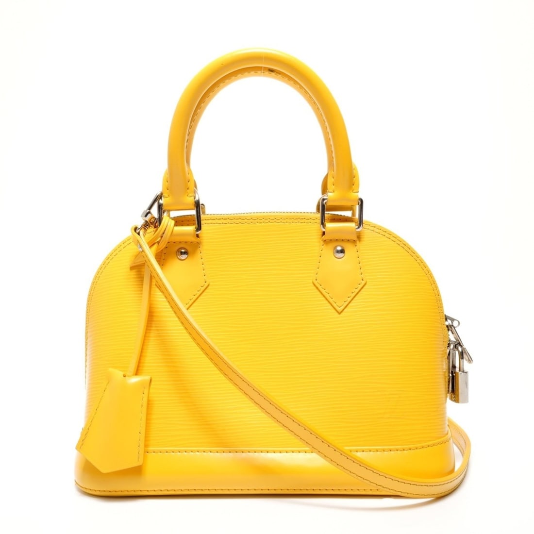 Louis Vuitton Epi Alma BB 2-way 2012 Shoulder Bag, Yellow, WS26877: --- Catalog ---Category: SizeSize (HxWxD): 17cm x 23.5cm x 11.5cm / 6.69'' x 9.25'' x 4.52''Category: DesignType: Shoulder bagColor: YellowGender: WomenMaterial: Epi leather Category: GeneralBrand: Lo