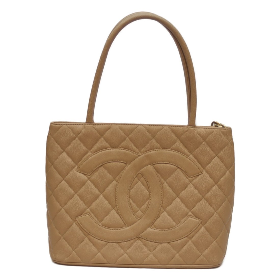 CHANEL No. 9 A01804 Beige Caviar Tote Bag with G Hardware, Reprinted, Beige, GD Women's: --- Catalog ---Category: SizeSize (HxWxD): 24cm x 30cm x 14cm / 9.44'' x 11.81'' x 5.51''Category: DesignType: Tote bagColor: BeigeGender: WomenMaterial: Grained Calfskin Hardware Color: GoldCategory: