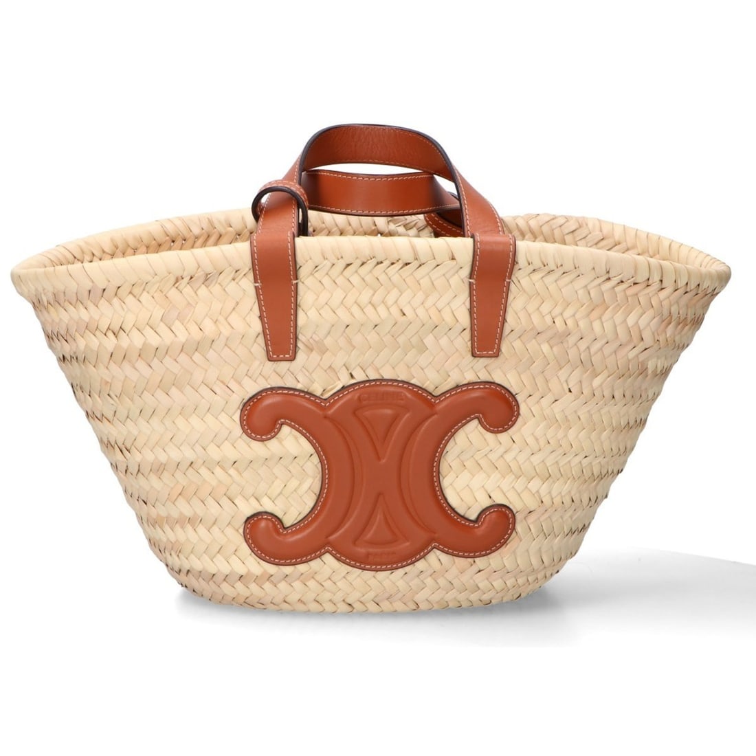 CELINE 113832CGG.04LU Teen Classic Pannier Raffia and Calfskin Triomphe Handbag, Tan, Women's: --- Catalog ---Category: SizeSize (HxWxD): 20.5cm x 13cm / 8.07'' x 5.11''Category: DesignType: HandbagGender: WomenMaterial: Raffia Category: GeneralBrand: Celine--- Item List ---Section: ConditionRa