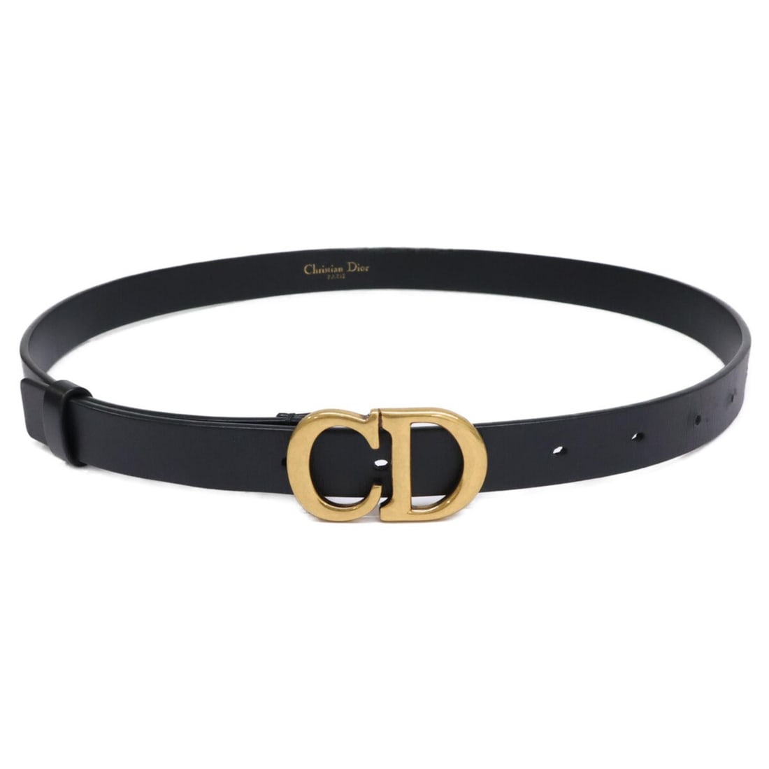 Christian Dior 60-MA-1210 CD Logo Buckle Leather Belt, Size 75, Black, Women's: --- Catalog ---Category: SizeLength: 62cm - 80cm / 24.4'' - 31.49''Category: DesignType: Standard beltColor: BlackGender: WomenMaterial (Strap): Leather Category: GeneralBrand: Christian Dior--- Item