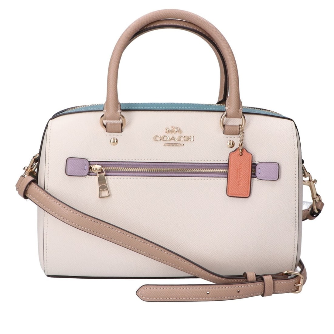 COACH CA612 ROWAN SATCHEL 2-Way Handbag, Multicolor, Women's: --- Catalog ---Category: SizeSize (HxWxD): 17cm x 26cm x 13.5cm / 6.69'' x 10.23'' x 5.31''Category: DesignType: HandbagColor: Multi-colorGender: WomenMaterial: Leather Category: GeneralBrand: Coach--