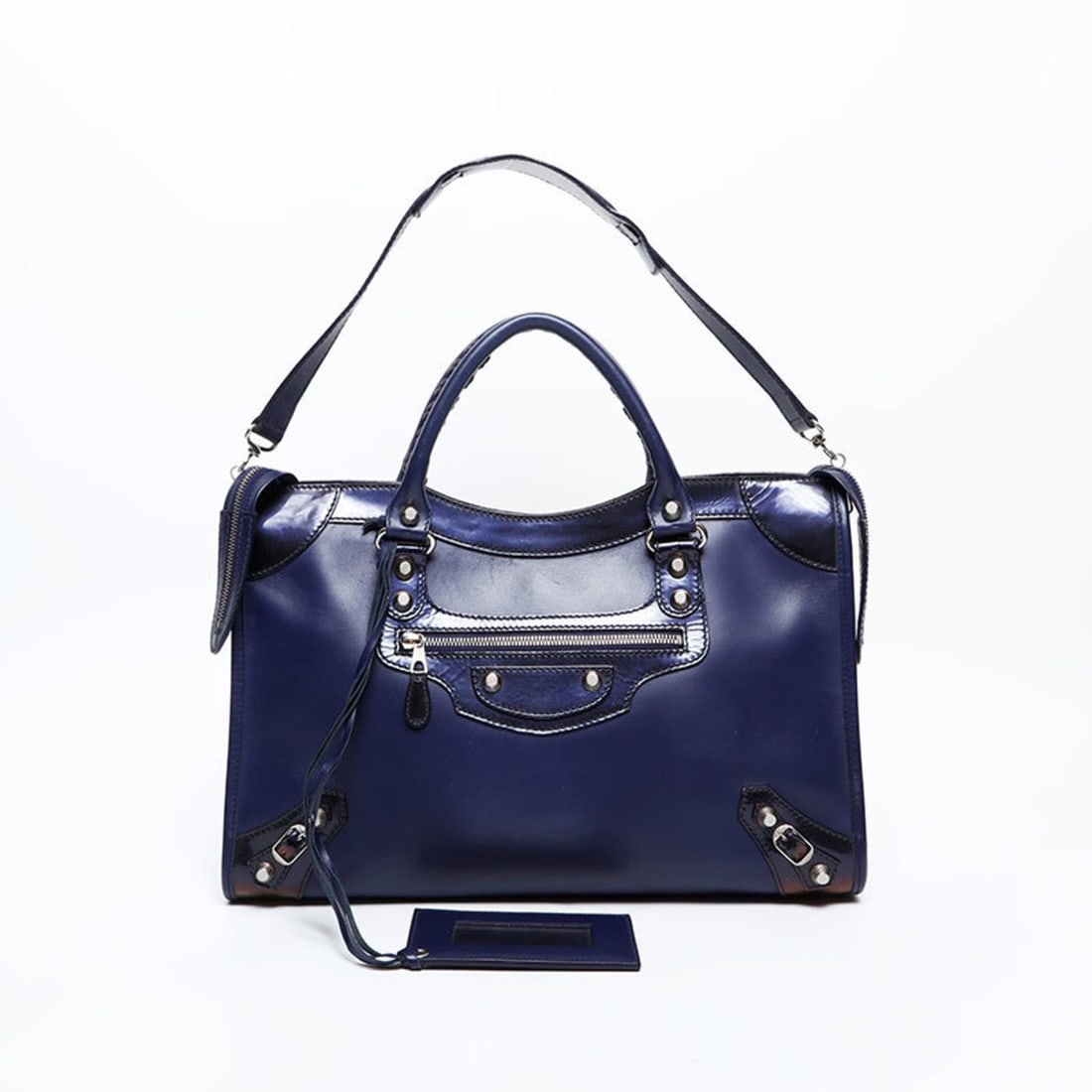 Balenciaga City Large Enamel Handbag, Purple, WS20513: --- Catalog ---Category: SizeHandle Drop: 11.00cm / 4.33''Size (HxWxD): 27cm x 38cm x 13cm / 10.62'' x 14.96'' x 5.11''Strap Length: 61cm / 24.01''Category: DesignType: HandbagColor: PurpleGender: Wom