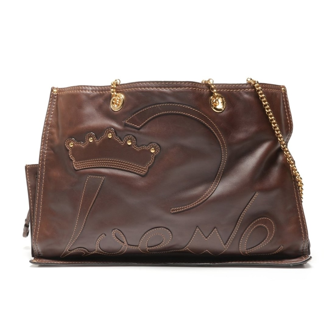 LOEWE Leather Chain Strap Shoulder Bag Brown WS27143: --- Catalog ---Category: SizeSize (HxWxD): 28cm x 40cm x 14cm / 11.02'' x 15.74'' x 5.51''Category: DesignType: Shoulder bagColor: BrownGender: WomenCategory: GeneralBrand: LoeweCountry of Origin: Spa