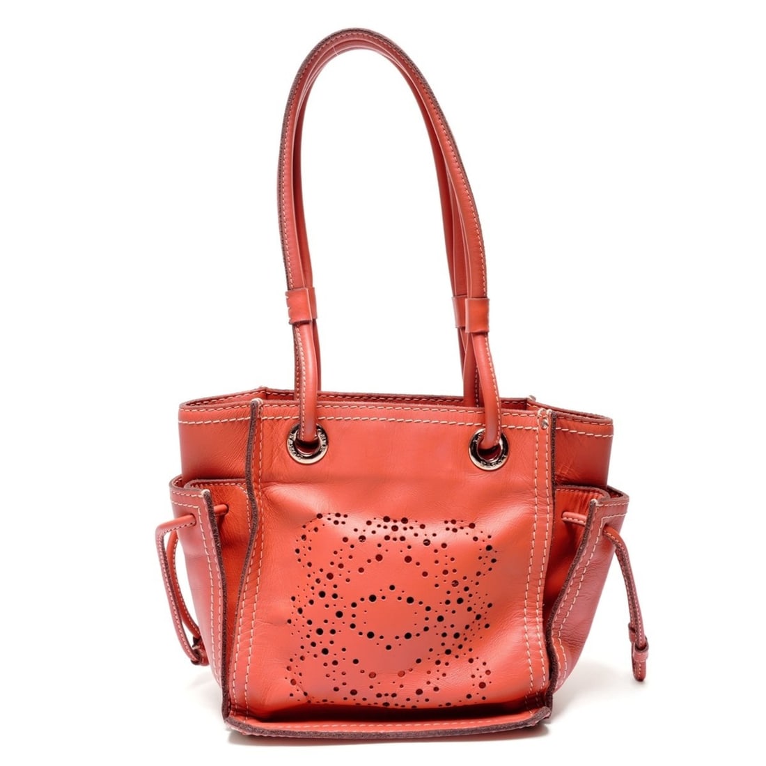LOEWE Anagram Perforated Leather Handbag, Orange, WS27244: --- Catalog ---Category: SizeSize (HxWxD): 20cm x 27cm x 14.5cm / 7.87'' x 10.62'' x 5.7''Category: DesignType: HandbagColor: OrangeGender: WomenCategory: GeneralBrand: LoeweCountry of Origin: Spain--