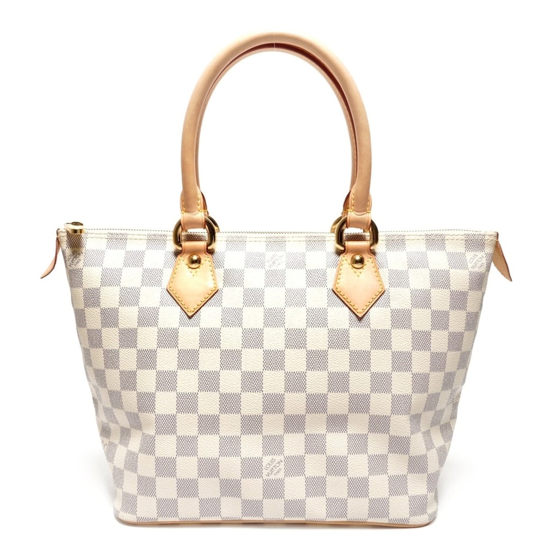 Louis Vuitton 2008 Damier Azur Saleya PM Handbag in White (WS27136): --- Catalog ---Category: SizeHandle Drop: 14.00cm / 5.51''Size (HxWxD): 24cm x 36cm x 14cm / 9.44'' x 14.17'' x 5.51''Category: DesignType: HandbagColor: WhiteGender: WomenMaterial: Damier Azur Catego
