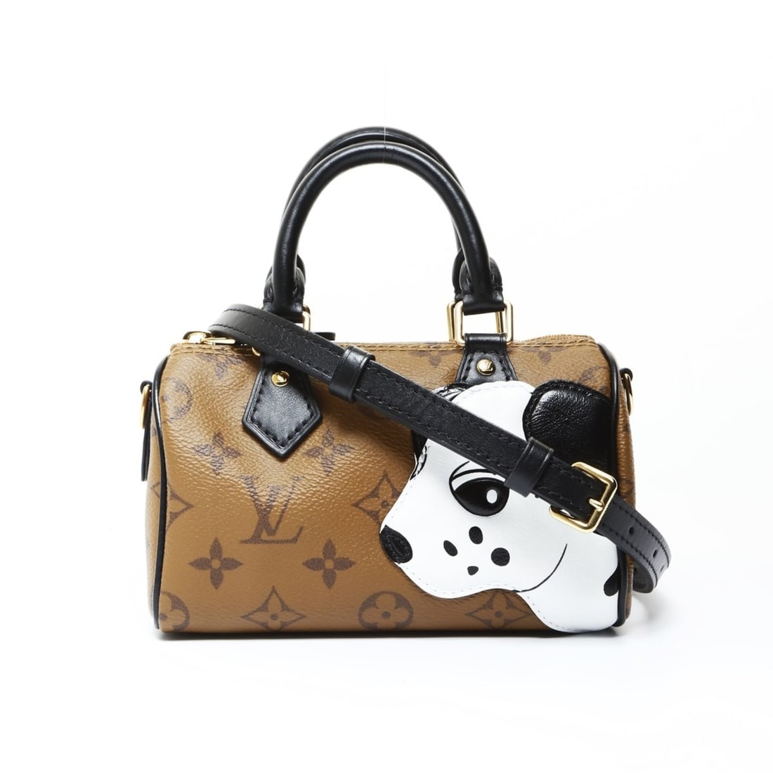 Louis Vuitton Monogram Reverse Nano Speedy x Sun Yitian Handbag, Brown, WS26638: --- Catalog ---Category: SizeHandle Drop: 7.00cm / 2.76''Size (HxWxD): 10cm x 17cm x 7cm / 3.93'' x 6.69'' x 2.75''Strap Length: 105cm - 120cm / 41.33'' - 47.24''Category: DesignType: HandbagColor: Br