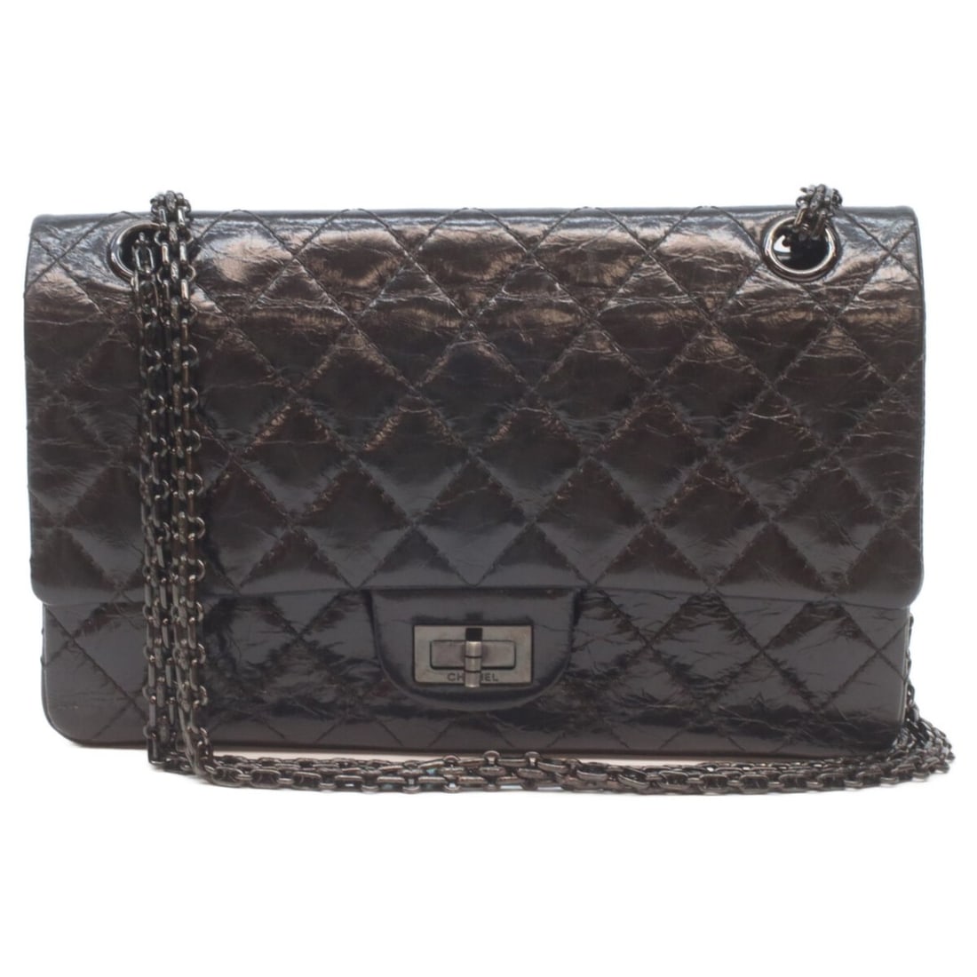 CHANEL A37586 Black Vintage Calfskin So Double Flap Matelasse 2.55 Shoulder Bag W24 Hardware Women's (1 of 15)