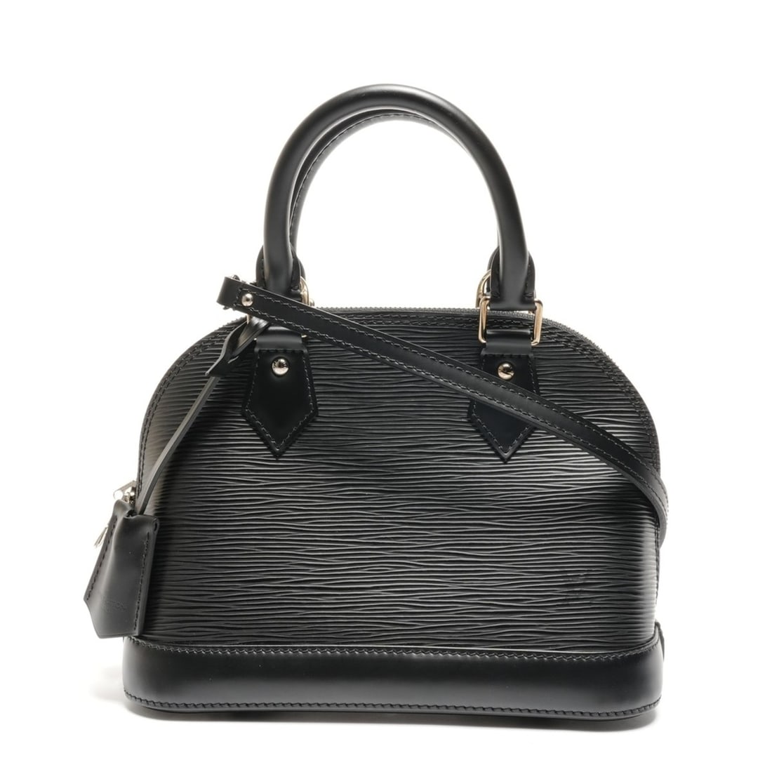 Louis Vuitton 2013 Epi Alma BB Handbag with Silver Hardware, Black, WS26834: --- Catalog ---Category: SizeSize (HxWxD): 17.5cm x 24cm x 11cm / 6.88'' x 9.44'' x 4.33''Category: DesignType: HandbagColor: BlackGender: WomenMaterial: Epi leather Category: GeneralBrand: Louis Vuit