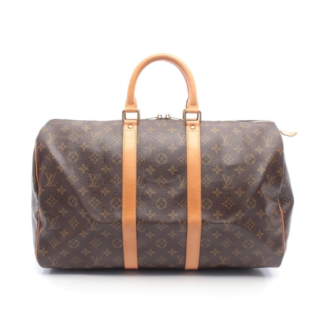Louis Vuitton Keepall 45 Boston Bag, Handbag, Coated Canvas and Leather, Monogram, Men's Women's,: --- Catalog ---Category: SizeSize (HxWxD): 26cm x 46cm x 20cm / 10.23'' x 18.11'' x 7.87''Category: DesignType: Boston bag, HandbagColor: Brown, MonogramGender: Men,WomenMaterial: Coated canvas , Leat