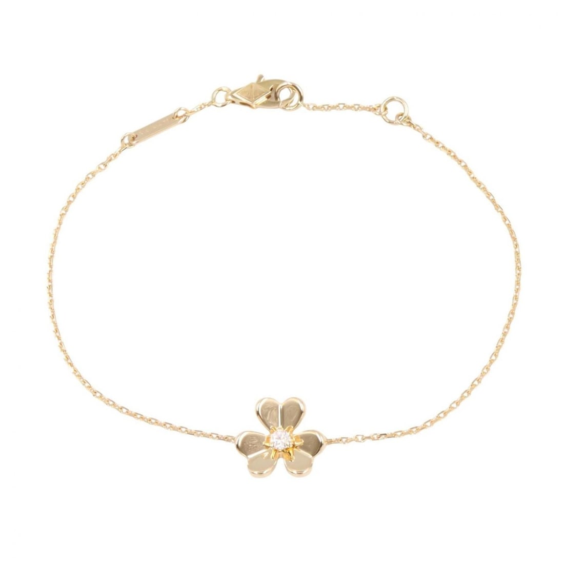 Van Cleef & Arpels Frivole Bracelet 1PD, 18K Yellow Gold with Diamonds, Women's, and Clear: --- Catalog ---Category: DesignType: Charm braceletColor: Clear, GoldGender: WomenMaterial: Yellow gold (18K)Category: GeneralBrand: Van Cleef & Arpels--- Item List ---Section: ConditionRanking: Rank